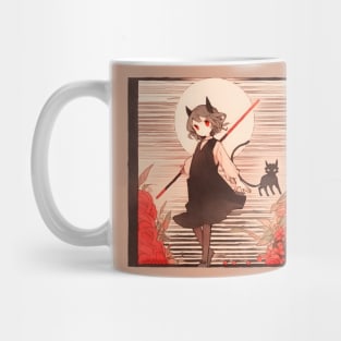 Paper Illustration of Devil Girl Mug